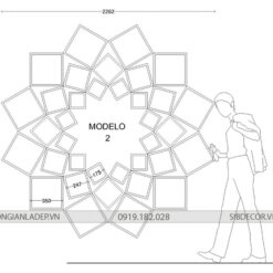 Modelo 1 - Bộ kệ kích thước lớn phù hợp với căn phòng diện tích lớn