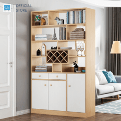 Tủ gỗ ngăn phòng cỡ vừa (3 cánh, 2 ngăn kéo)