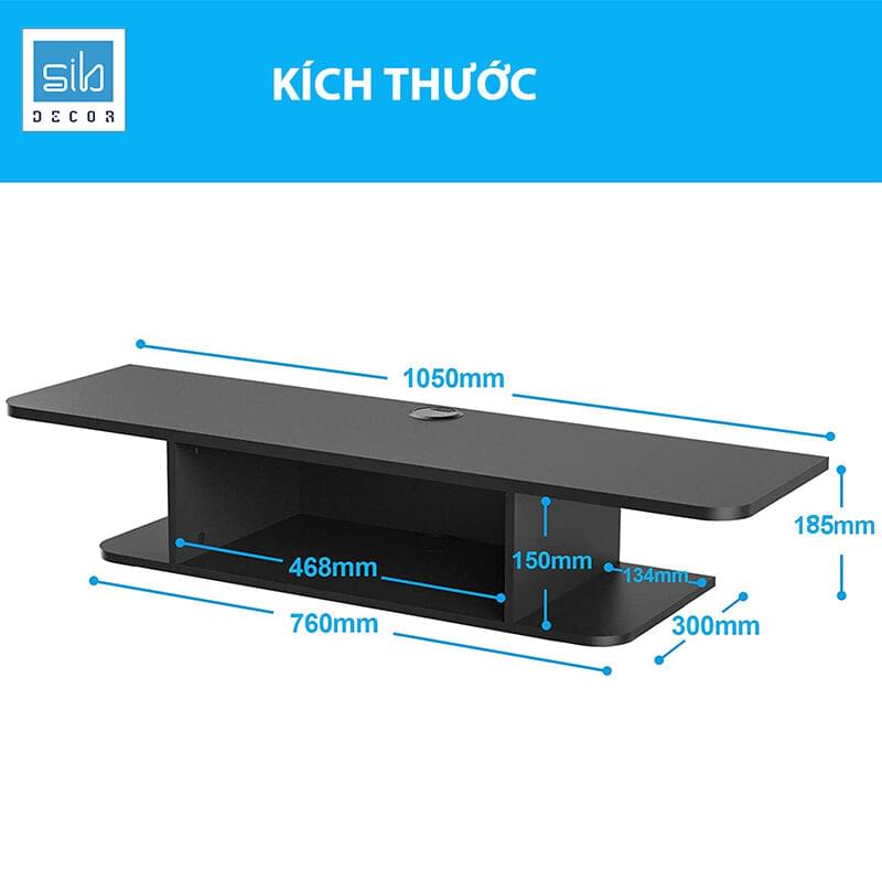 Kích thước chi tiết kệ TV75