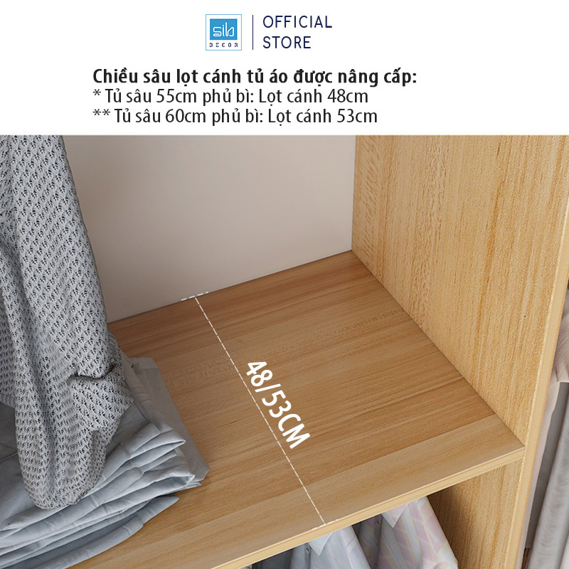 Sử dụng tủ quần áo cửa lùa mở rộng kho lưu trữ đồ với chiều sâu lý tưởng, bảo quản thật an toàn và linh hoạt.