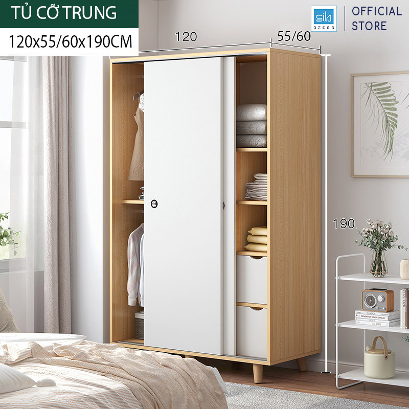 Tủ quần áo cửa lùa TA17 kích thước 120x55/60x190cm.