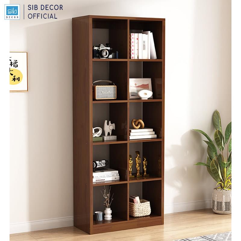 Tủ sách gỗ KSG04 dài 70cm màu Walnut