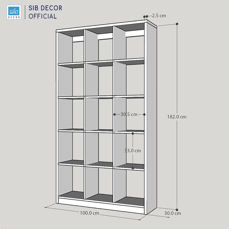 Kích thước chi tiết tủ gỗ KSG04 Dài 100cm