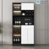 Tủ màu Trắng Đen đèn led kích thước 100x35x200cm