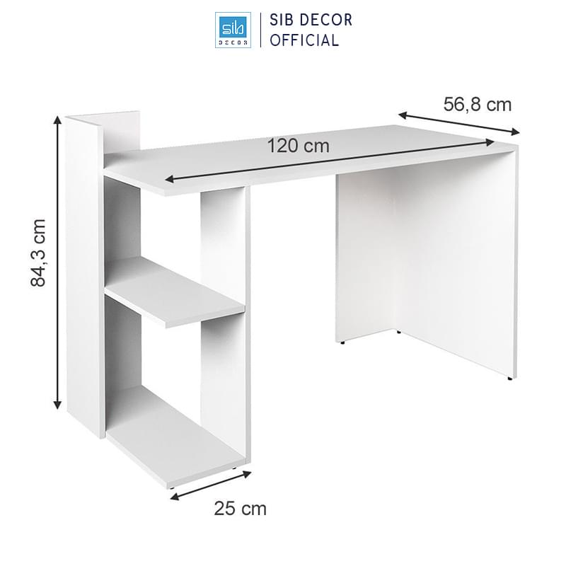 Ban lam viec BLV80 mau trang SIB Decor 1