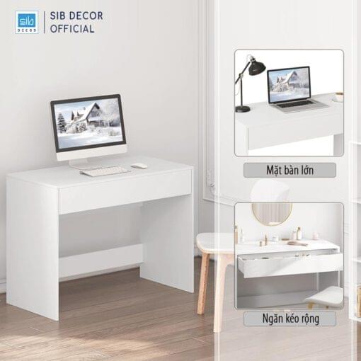 Mặt bàn rộng rãi để được nhiều đồ Ray ngăn kéo ay ngăn kéo giảm chấn loại tốt. Đóng mở nhẹ nhàng