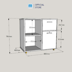 Kích thước chi tiết tủ hồ sơ.