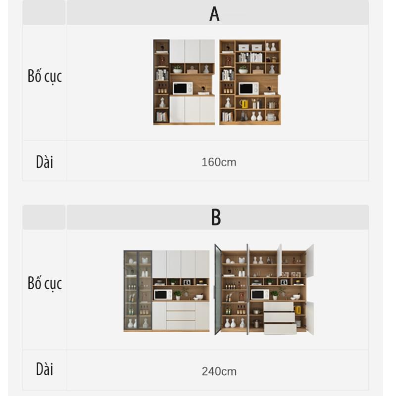 Bố cục bên trong tủ gỗ KG71