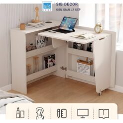 Bàn góc gấp gọn tiết kiệm diện tích, kiểu dáng hiện đại