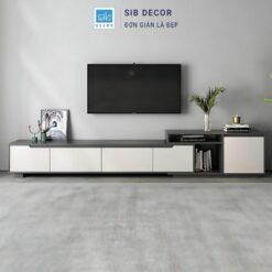 Kệ Tivi Để Sàn SIB Decor KTV2547 - Màu Trắng/Chì, Phù Hợp Phòng Khách
