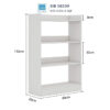 Kệ sách gỗ 4 tầng chiều ngang 80cm, tone trắng đơn giản dễ kết hợp nội thất khác