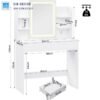Bàn trang điểm có gương đèn LED kích thước 90x40cm, phù hợp mọi không gian phòng ngủ
