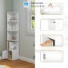 Kệ góc 5 tầng có ngăn dưới đóng mở linh hoạt, tiện cất giữ sách vở và phụ kiện nhỏ