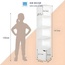 Kích thước kệ góc 5 tầng, tiết kiệm diện tích hiệu quả