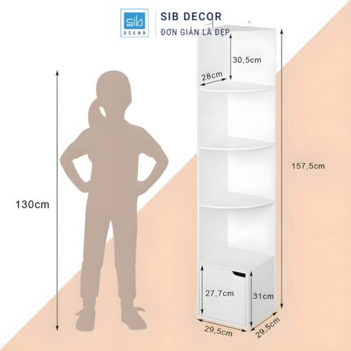 Kích thước kệ góc 5 tầng, tiết kiệm diện tích hiệu quả