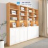 Tủ sách trang trí có đèn LED, đợt di động giúp điều chỉnh không gian chứa linh hoạt