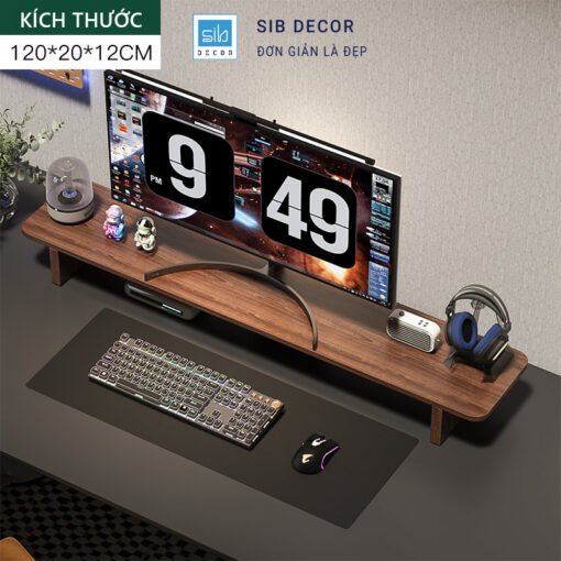Kệ màn hình máy tính dài, tăng diện tích để đồ và nâng cao trải nghiệm sử dụng
