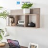 Kệ treo tường 3 ngăn vân gỗ sáng, đặt đồng hồ, sách và cây trang trí tiện dụng