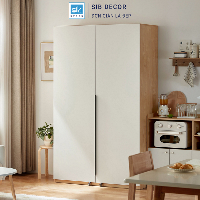 Tủ bếp hiện đại kiểu dáng tối giản khi đóng cánh, gam màu sáng tạo cảm giác gọn gàng cho không gian bếp