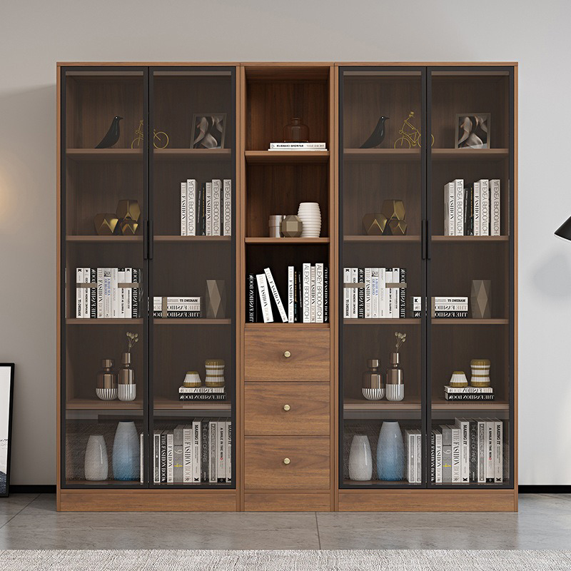 Tủ gỗ kệ gỗ công nghiệp phòng khách hiện đại SIB Decor
