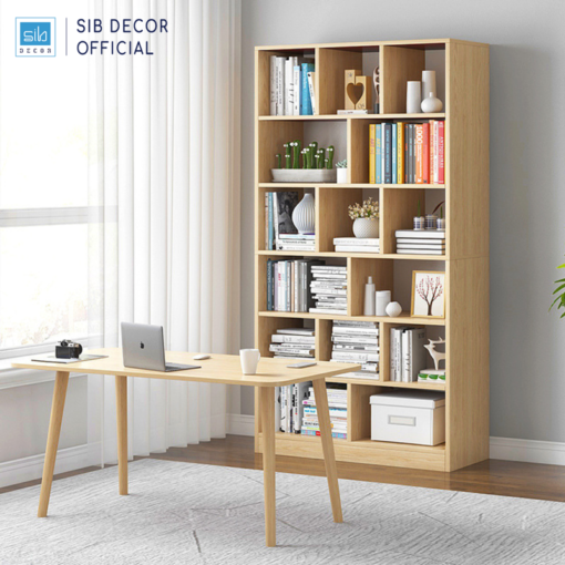 Kệ sách gỗ KSG03 màu Oak