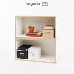 Kệ Hộp Chữ Nhật Dài 60cm, Rộng 30cm Màu Trắng Viền Vân Gỗ Thương Hiệu KEGODA KGD83
