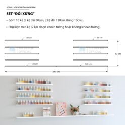 Alternative view of [Không cần khoan] Set Kệ Nail, Sơn Móng Thanh Ngang Treo Tường Spa, Tiệm Nail SIB Decor