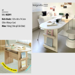 Alternative view of [Lắp sẵn] Bàn Gỗ, Tủ Sách Decor Nhiều Ngăn Đa Năng Đơn Giản KEGODA