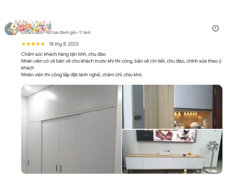 Đánh giá của khách hàng khi đặt đóng tủ quần áo theo yêu cầu