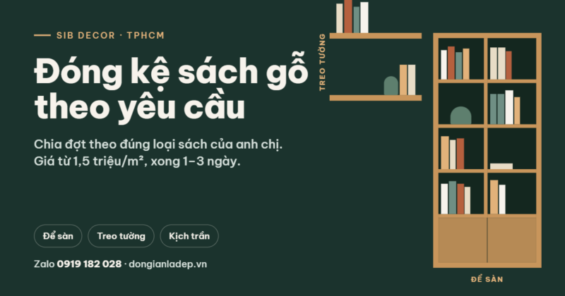 dong ke sach go theo yeu cau tp hcm sib decor 1