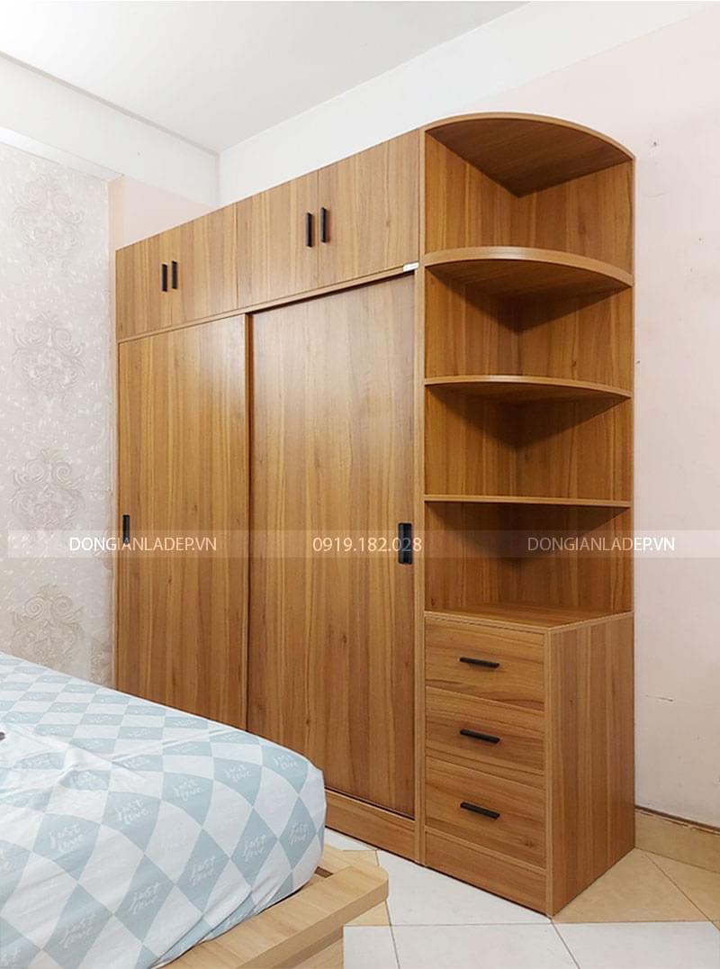 Hình ảnh tủ áo TA29 màu Walnut thực tế tại SIB Decor